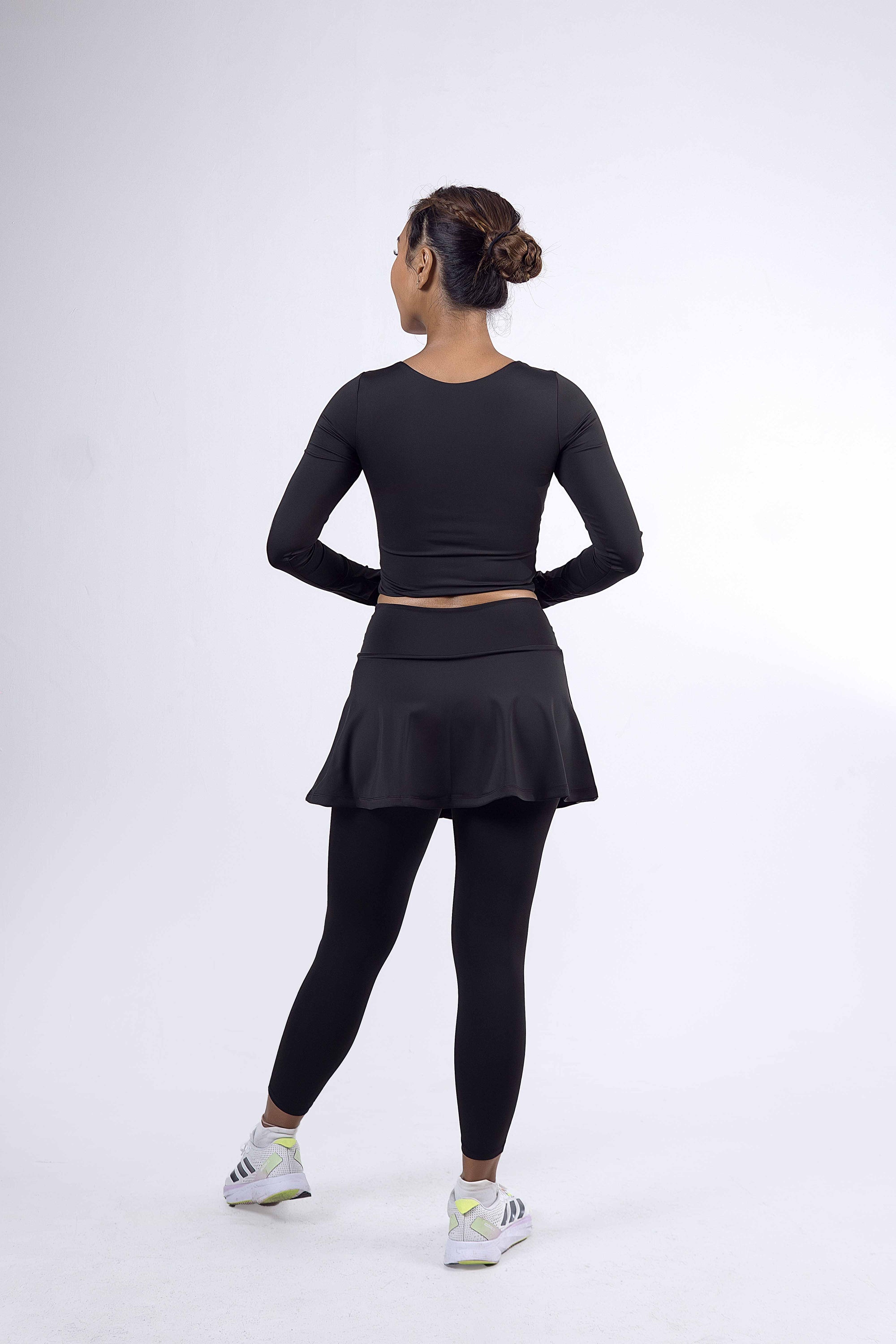 Haya Set - Longsleeve Sportbra with Long Leggings Skort