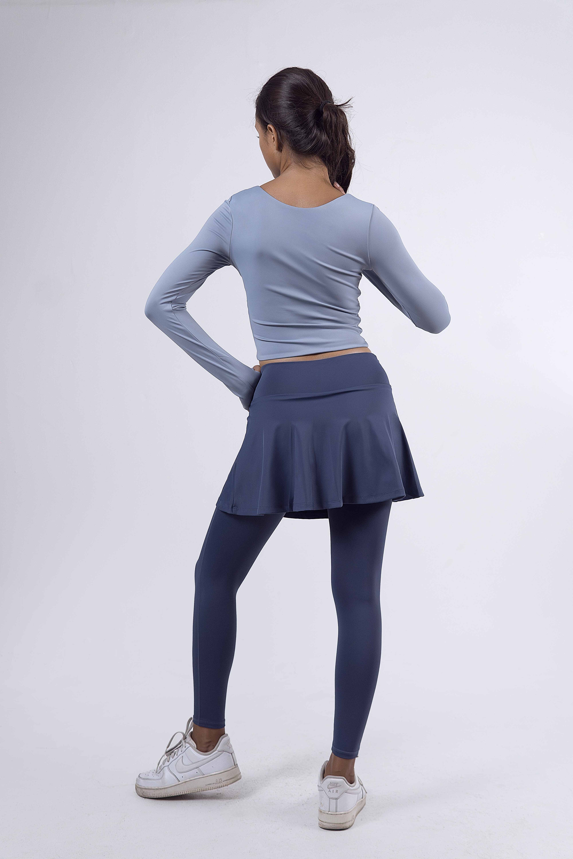 Haya Set - Longsleeve Sportbra with Long Leggings Skort