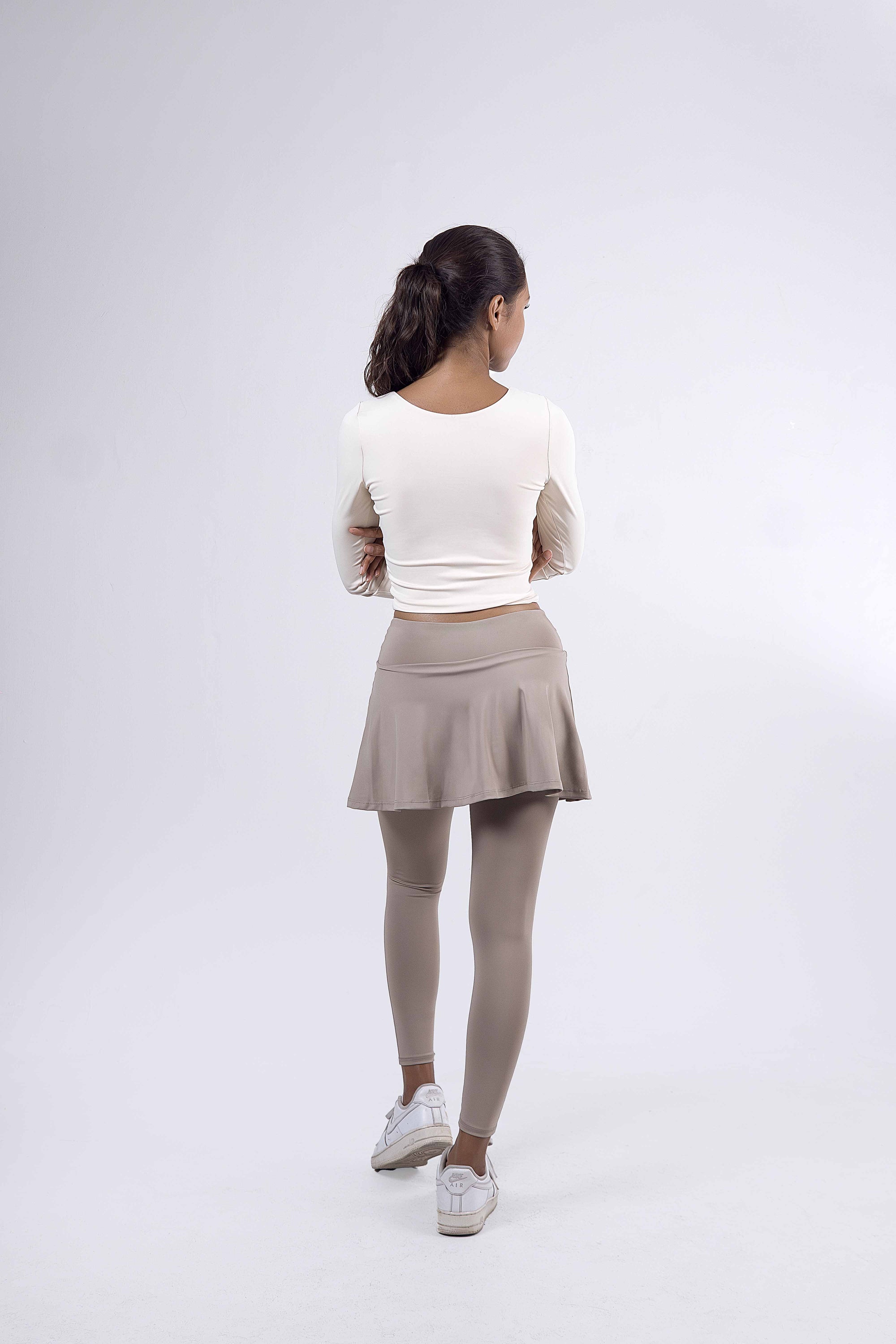 Haya Set - Longsleeve Sportbra with Long Leggings Skort