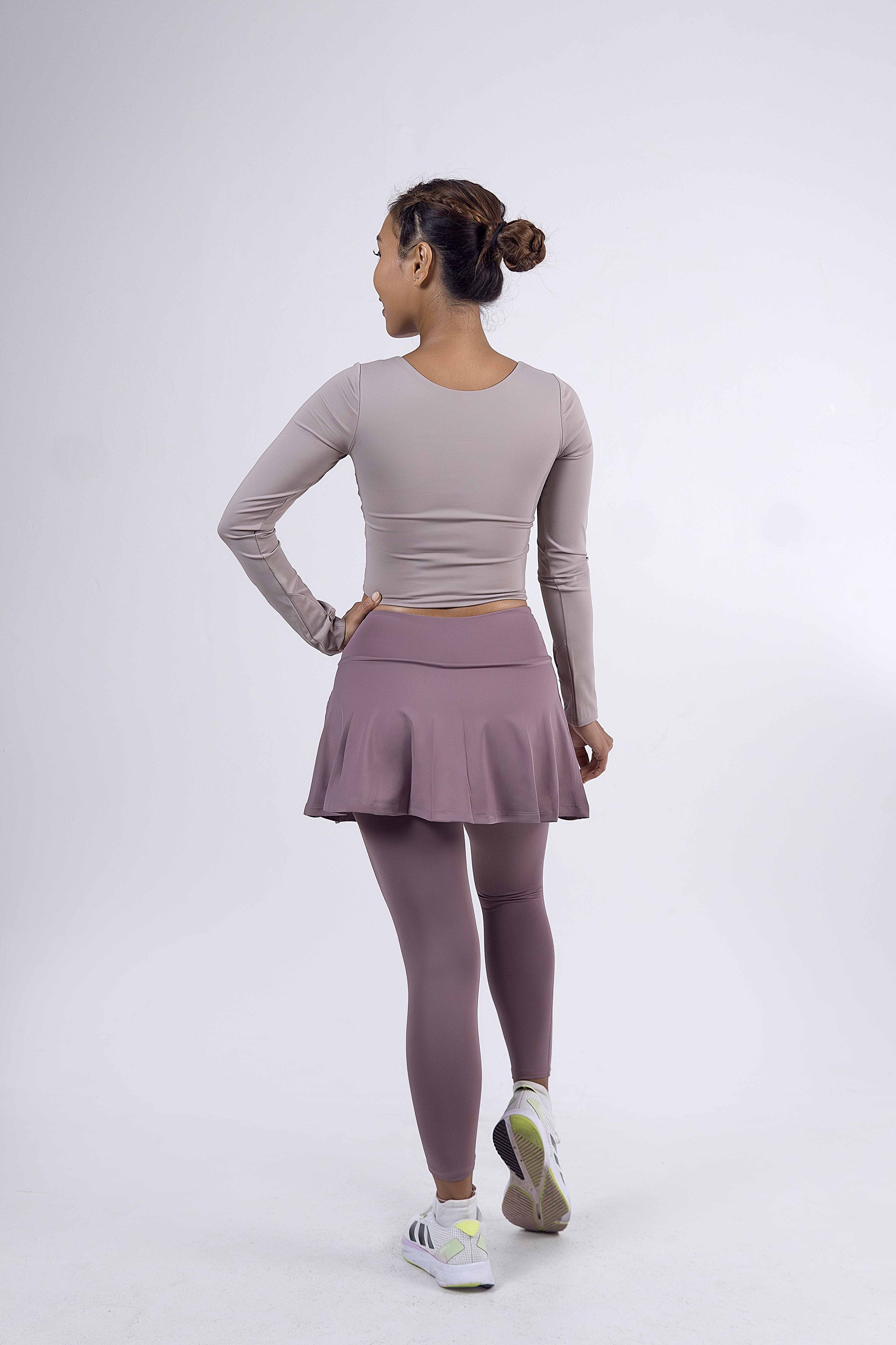 Haya Set - Longsleeve Sportbra with Long Leggings Skort